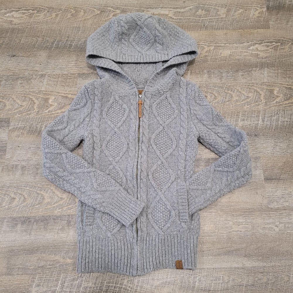 TNA | Aritzia Lambswool Cable Knit Zip Up Sweater | Sz. XS